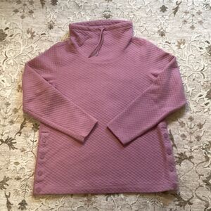 L.L. Bean Quilted Mauve Cowl Neck Top